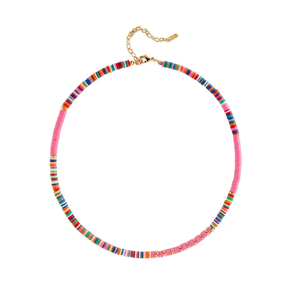 necklace 23 Богемский воротник vsco девушка lucite shell Чокеры Ожерелье bijoux femme переработанный диск Африканский виниловый бисер ожерелье для женщин HEISHI - Окраска металла: necklace 23