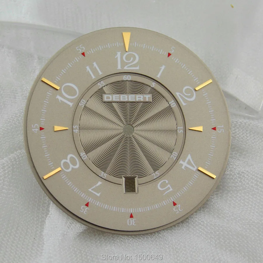 Циферблат часов DEBERT 38 мм синий/белый/намордный подходит для Miyota 8205/8215 Mingzhu DG2813/3804