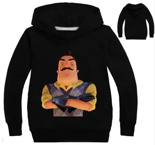 Детские толстовки с капюшоном Hello Neighbor для мальчиков и девочек пуловер футболка