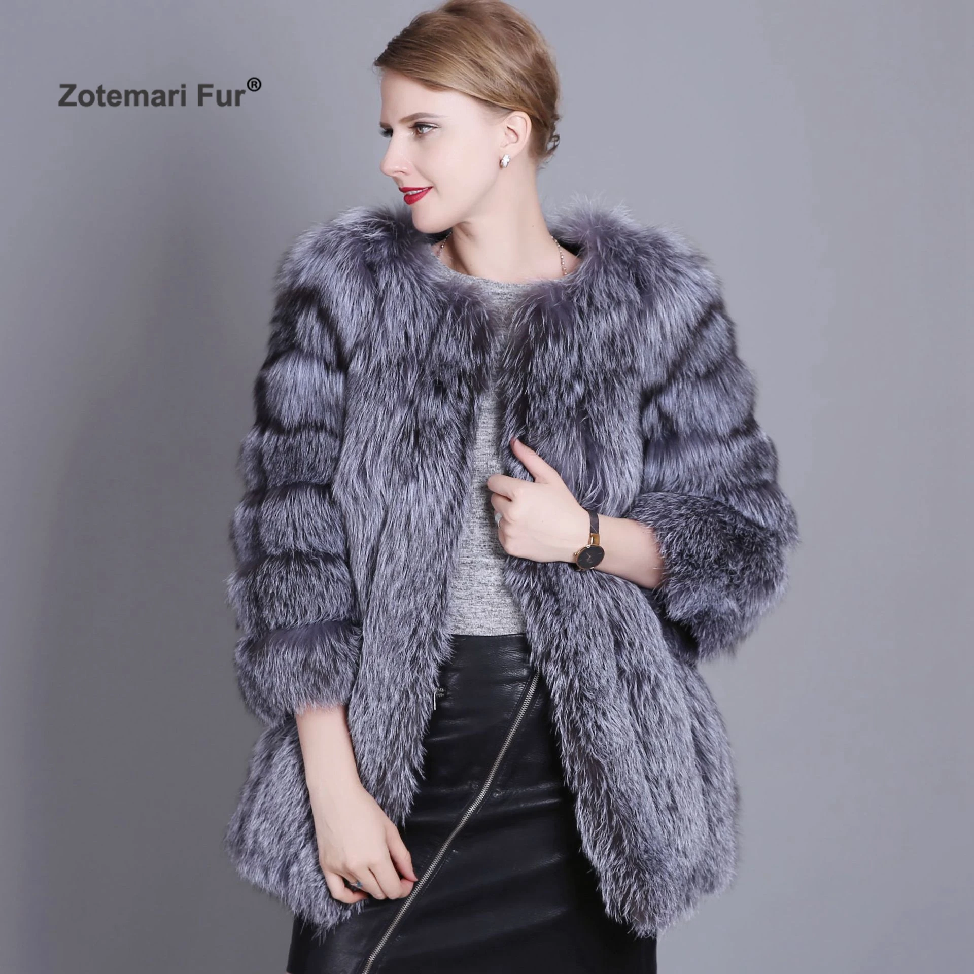 

Winter Natural Real Silver Fox Fur Coat Women Jacket Real Price Plus Size Women Clothes Parkas 2019 Fox Coat Big Size Vintage