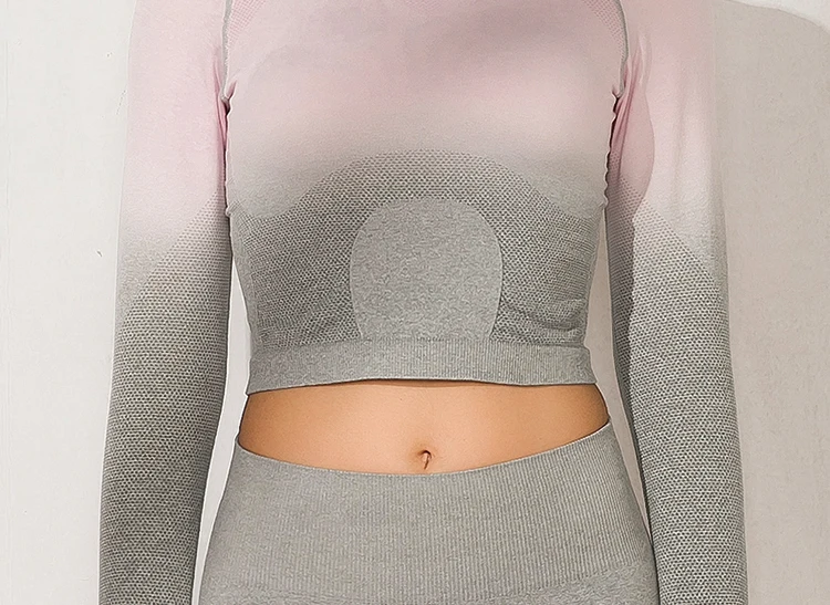 Sevencolorfit бесшовный топ с длинным рукавом Йога короткий топ для фитнеса тренажерный зал топы спортивные для женщин дамы большой палец отверстие Спортивная одежда рубашки