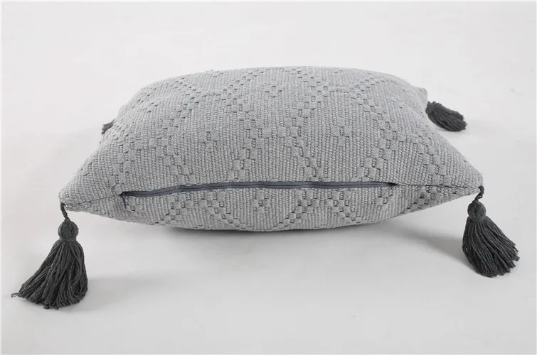 Cojines decorativos para sofa Morocco Геометрическая черно-белая ворсистая наволочка с кисточкой Рождественский чехол для подушки Гарри Стайл