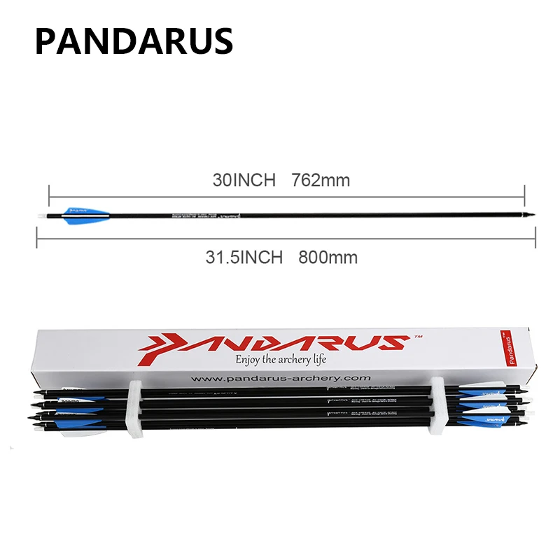 PANDARUS стрел и для стрельбы из лука под открытым 28/30/32 дюймов позвоночника 500