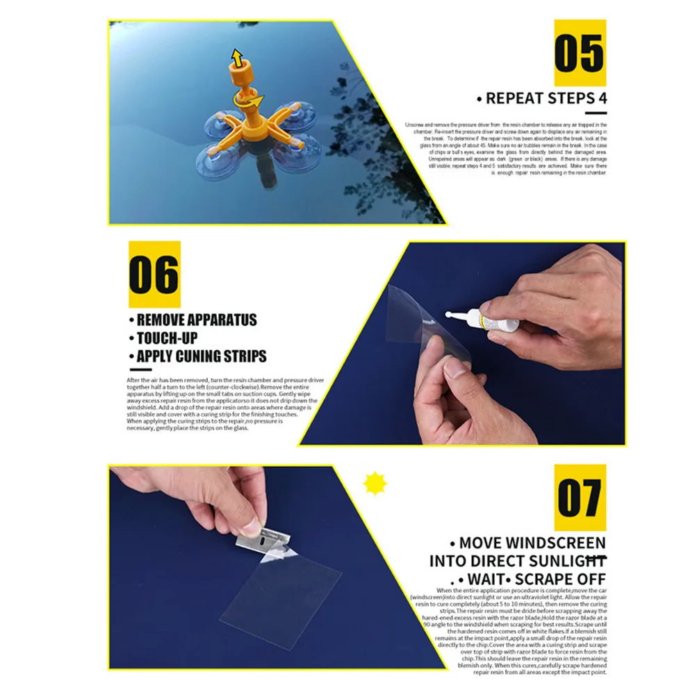 Набор инструментов для ремонта ветрового стекла sikeo 4|windshield chip|windscreen repair setwindscreen |