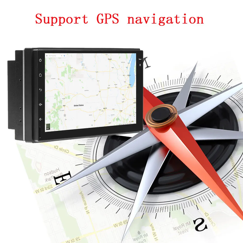 Podofo Android8.0 7 ''сенсорный автомобильный Радио плеер gps навигация Универсальный 2