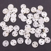 50 pcs 10mm coin shell natural white mother of pearl two hole jewelry making diy