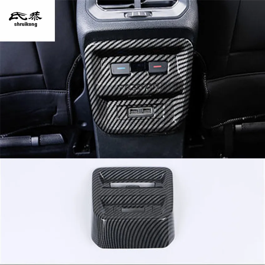 

1PC ABS Carbon Fiber Grain USB Panel Decoration Cover for 2017-2018 Volkswagen VW Tiguan MK2 AD1