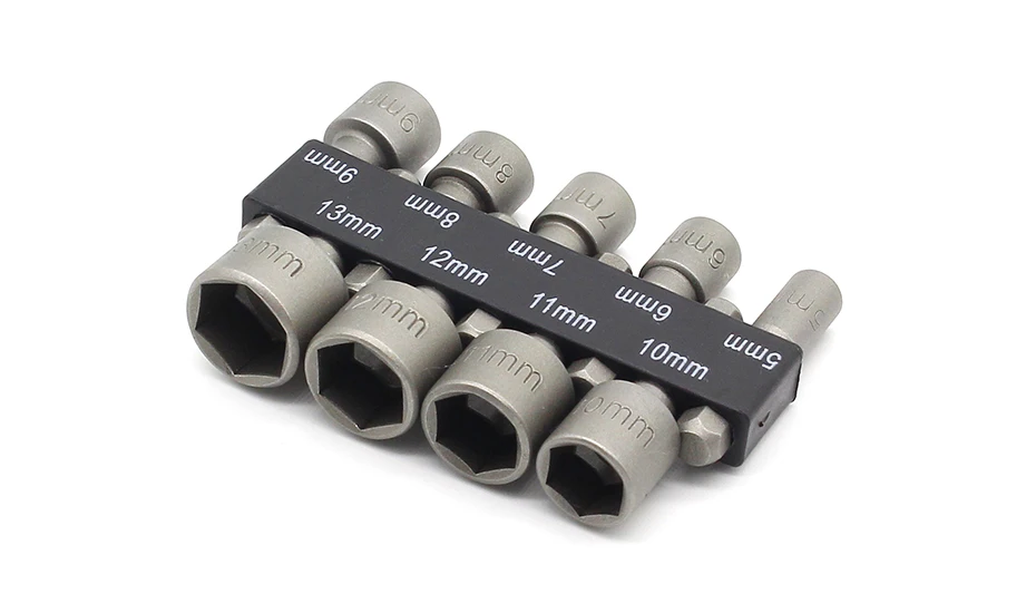 9pcs/set 5mm-13mm Hex Socket Sleeve Nozzles Magnetic Nut Driver Set Drill Bit Adapter Hex Power Tools