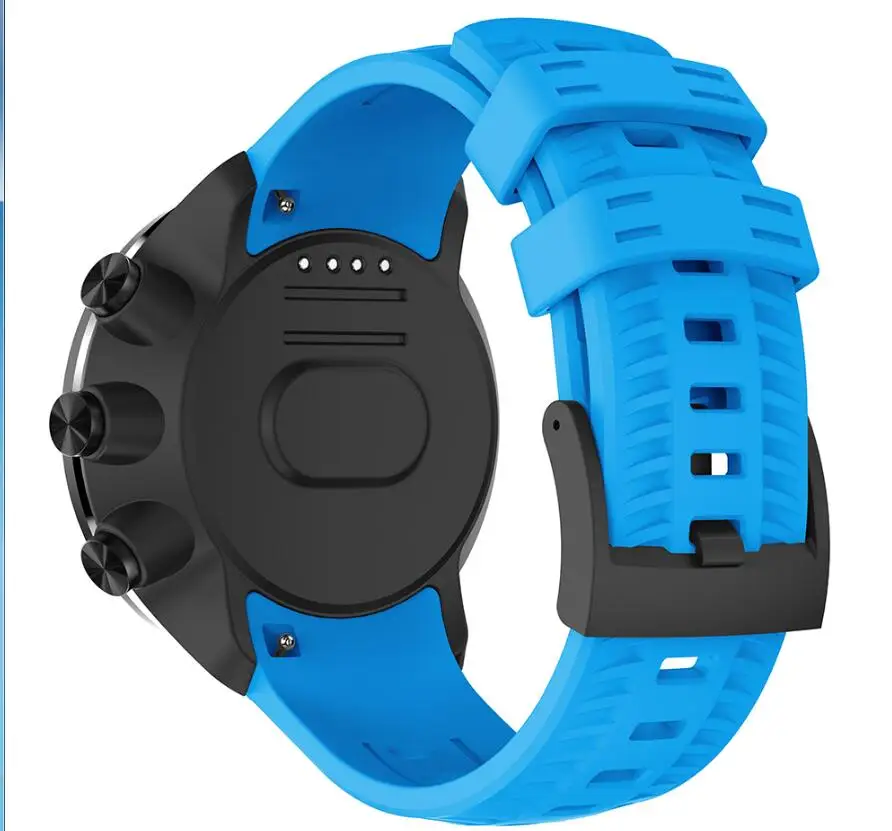 Синий Для Suunto 9/Suunto 9 Brao наружные силиконовые часы ремешок черный Пряжка Quick Release резиновая Замена для Suunto 9/9 Brao - Цвет: Синий