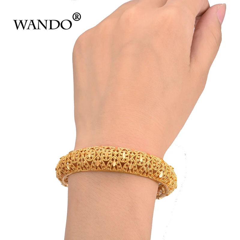 WANDO 2 шт. индийская Африка Эфиопия золотой цвет браслет ювелирное изделие ручная