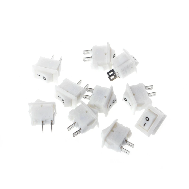 10 шт 2 Pin 10x15 мм SPST вкл/выкл пайки Терминал лодка кулисный переключатель 3A AC 250V|on/off