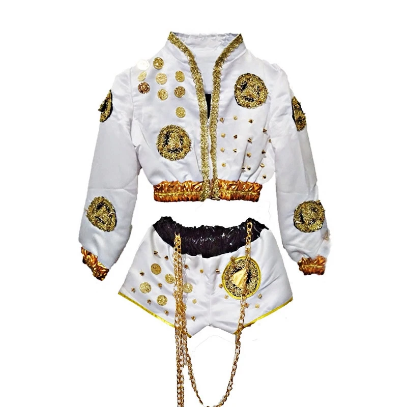 Новые Детские джазовые танцевальные костюмы для девочек одежда выступлений на