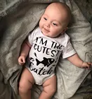 Симпатичный вылова рыбы, для новорожденных, для маленьких мальчиков и девочек, футболки с коротким рукавом и надписью, хлопковый комбинезон, спортивный костюм, детская одежда на возраст от 0 до 24 месяцев