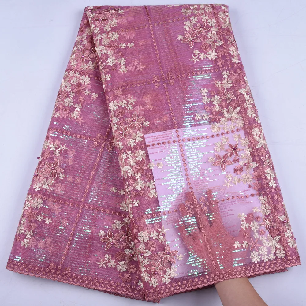 Модная африканская сетчатая кружевная ткань высокого качества французская