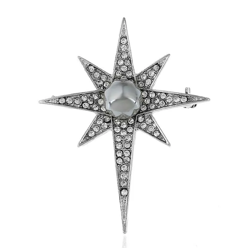 Бренд Кристалл родий в форме солнца Броши для женщин Женский шарф зажим шпильки