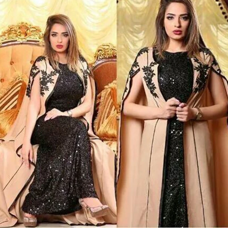 

New Arrival Black Sequine lace muslim evening dress 2023 Suknia wieczorowa evening gowns for women Dubai Arabic dress