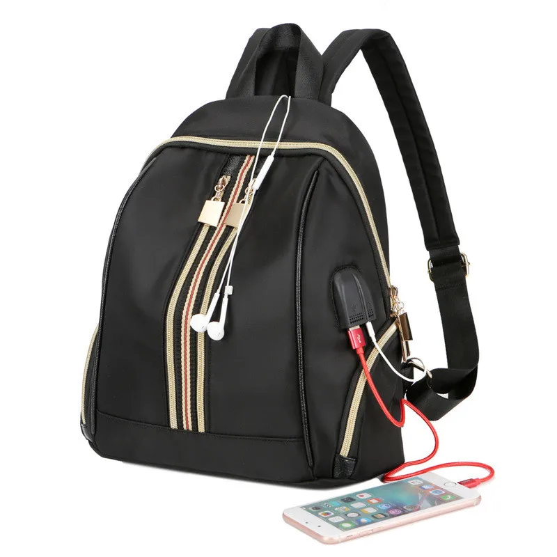 2019 Casual USB Charging Backpack Women Black Waterproof School Bags for Teenage Girls High Quality Fashion Travel Tote | Багаж и сумки