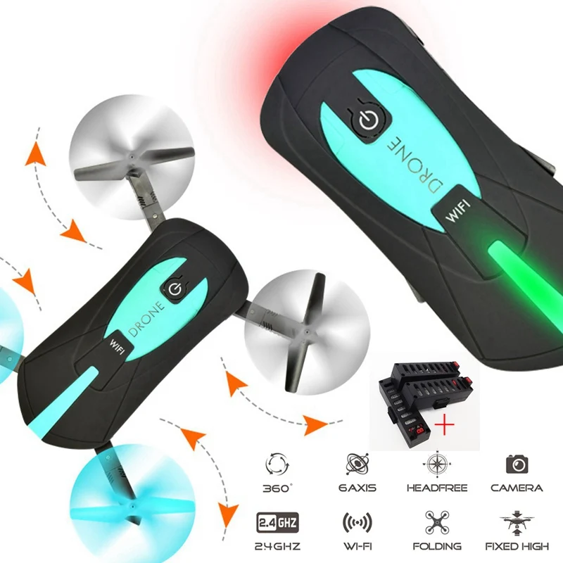 Селфи Дрон Карманный с камерой мини складной Wifi Rc Вертолет Дистанционное