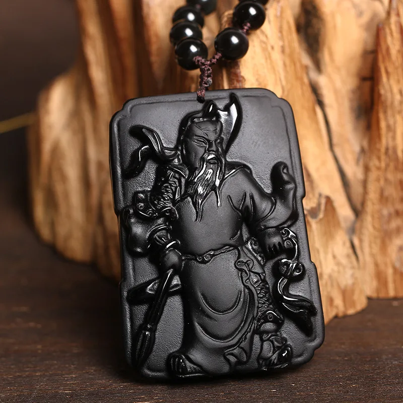 Подлинная Подвеска из черного обсидиана натурального матового стекла оптовая