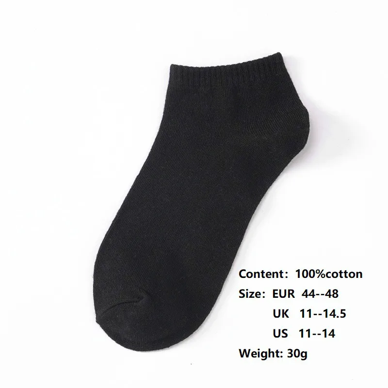 Мужские короткие носки из 100% хлопка больших размеров спортивные Calcetines Hombre Meias