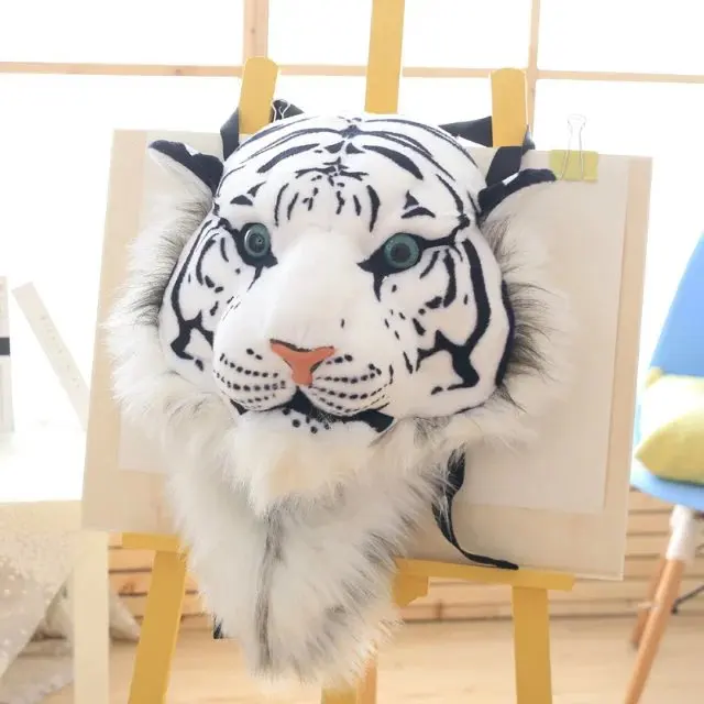Рюкзак Tigerdome белого сибирского тигра с головой животного набитый плюшевой