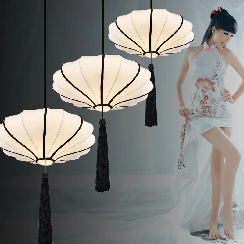 Подвесной светильник в китайском стиле из ткани ретро для гостиной|pendant lamp|hanging