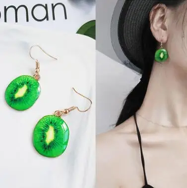 ED 080 2018 hot fashion cute fruit kiwi strawberry pine tomato cucumber orange earrings exquisite dragon gift factory | Украшения и