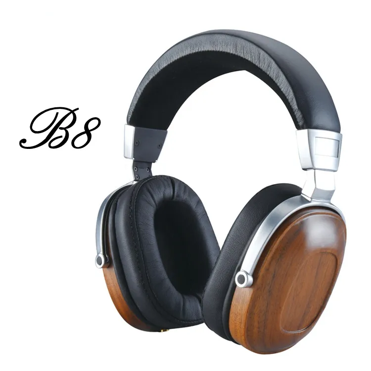 Оригинальный Blon B8 HiFi деревянный металлические наушники Черный красного дерева