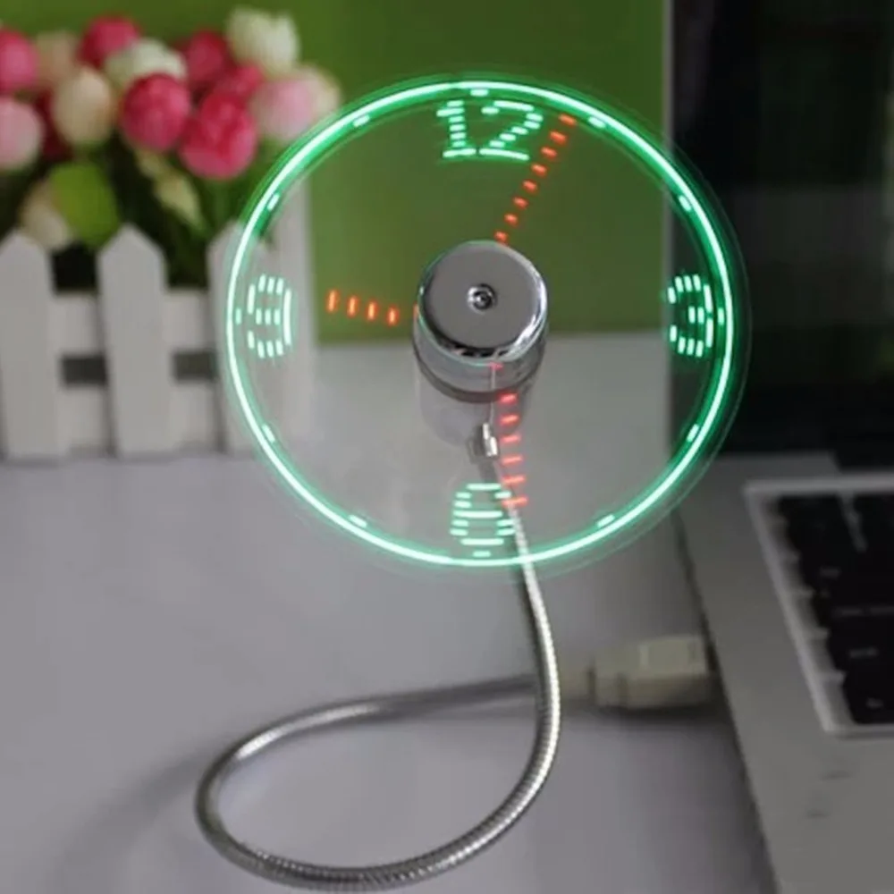 2020 самый прочный продаваемый USB Мини Гибкий светодиодный вентилятор с часами