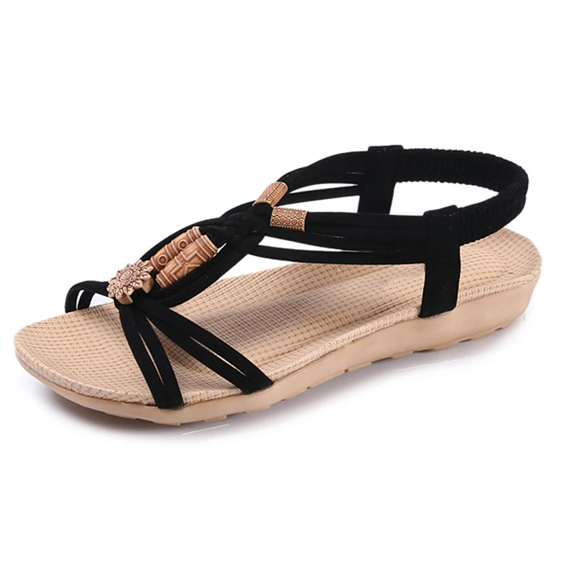 Сандалии гладиаторы женские в богемном стиле повседневные шлепанцы с открытым