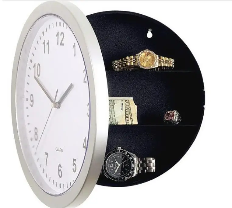 Настенные Часы Со Скрытой Отсеки Держать Золото Серебро Ювелирные Изделия
