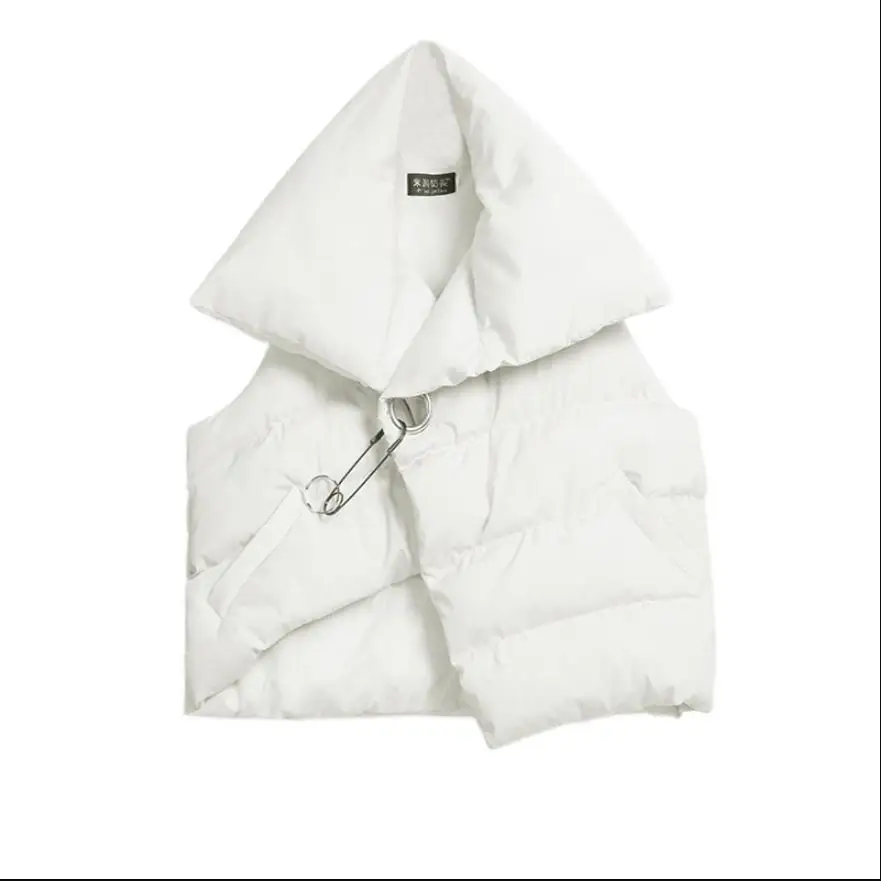 

Winter womne's jacket vests big turn-down collar irregular down cotton coat female fashion button Casual bread waistcoat L1560