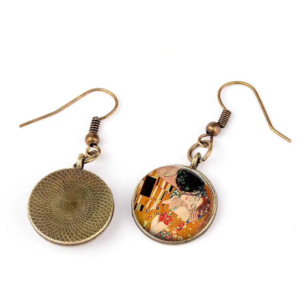 SONGDA The Kiss Gustav Klimt Cameo стеклянные художественные серьги в художественном и стиле