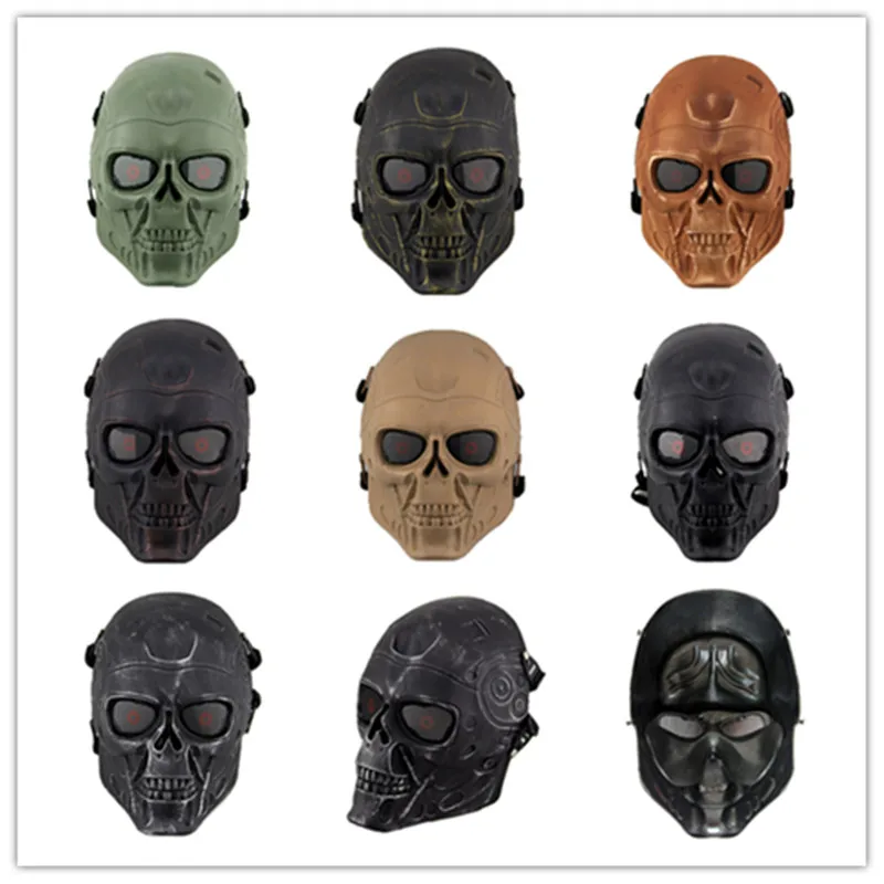 Бесплатная доставка маска Терминатора из двух частей маскарадный костюм на