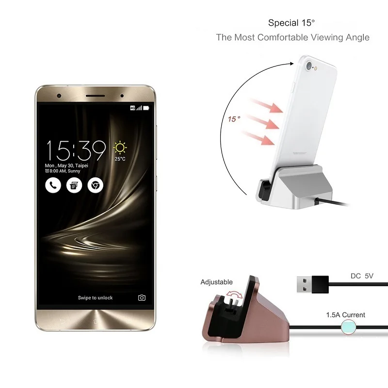 Док станция Micro USB Type C зарядная для Asus Zenfone 3 Deluxe ZS550KL ZS570KL 5 5Z док зарядки|Зарядные