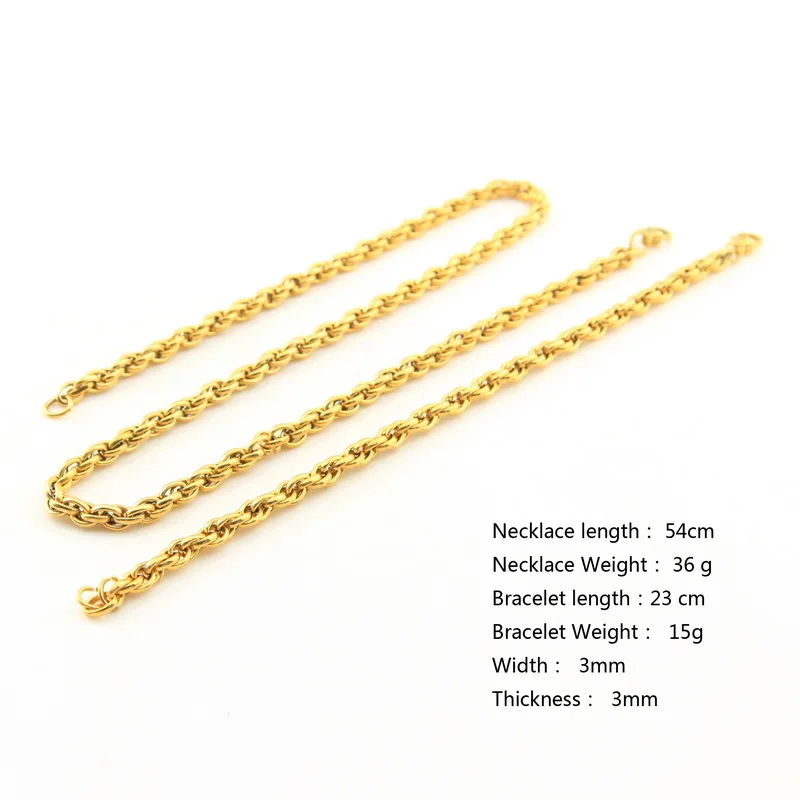 3 мм Модная бижутерия мужские женщины золотистый цвет овальная веревка цепочка