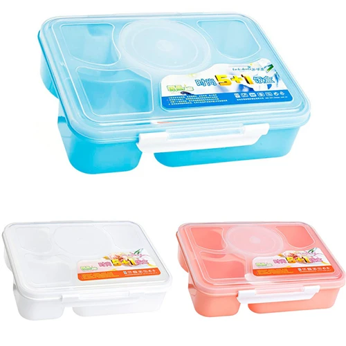 Новые 3 вида цветов портативные микроволновые контейнеры для бэнто 5 + 1 контейнер