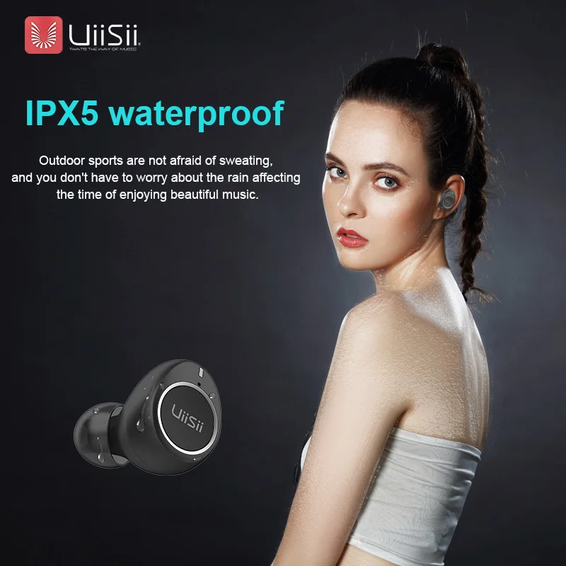 UiiSii TWS 60 беспроводные Bluetooth наушники IPX5 водонепроницаемые спортивные HiFi стерео 5 0