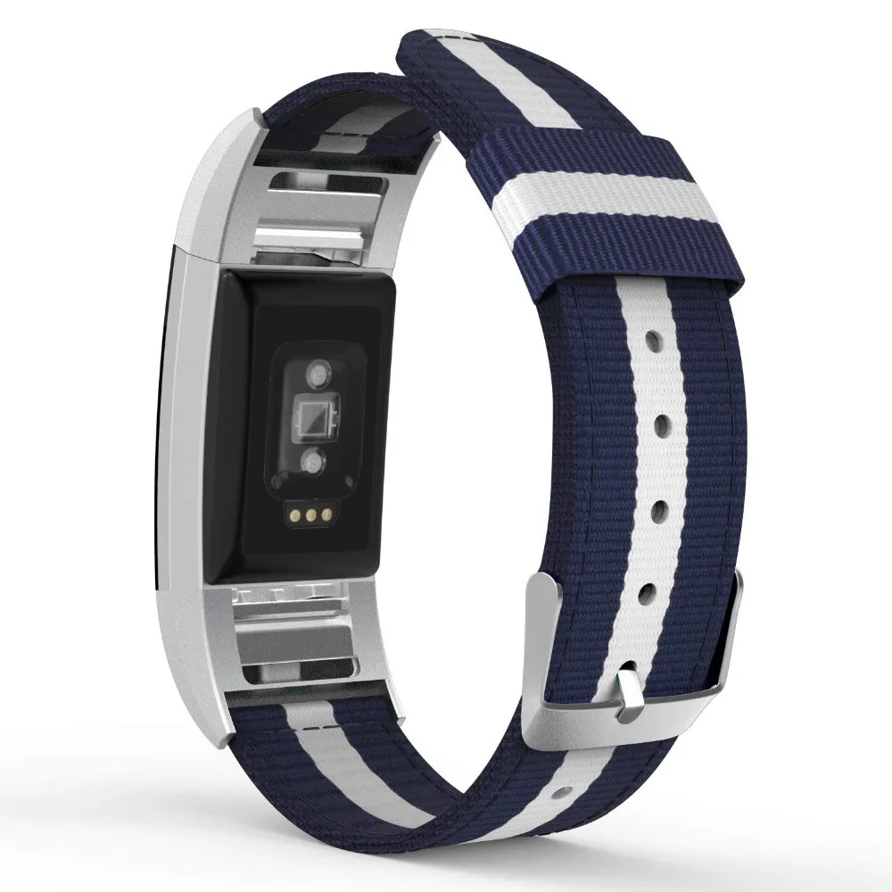 Тканый нейлоновый спортивный ремешок для Fitbit Charge 2 сменный мужской Т-образный ремешок с разъемом для измерения пульса для женщин и мужчин 9,6