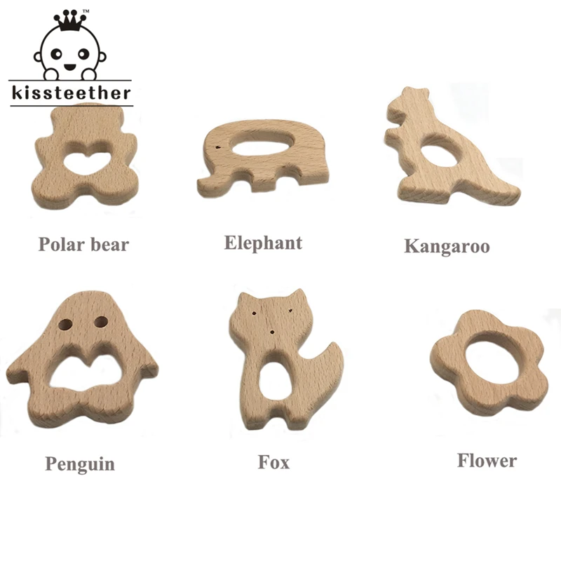 Органический детский прорезыватель для зубов деревянный естественное