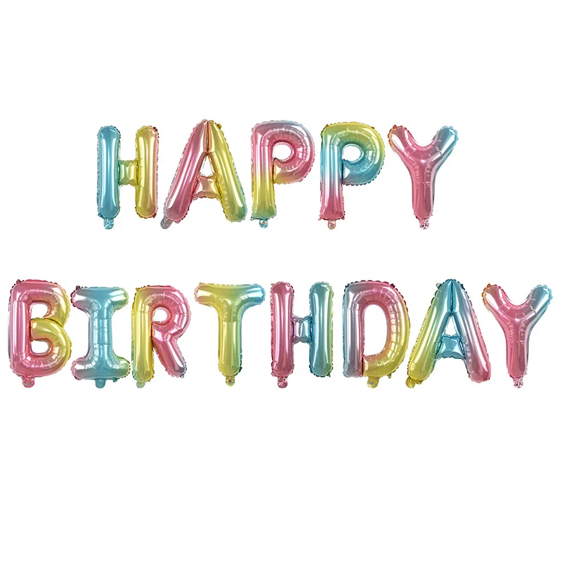 birthday С днем рождения воздушные шары буквы Alphabe Радужная воздушная фольга воздущные шары Детские игрушки свадьба день рождения гелиевые шары вечерние шары - Цвет: birthday