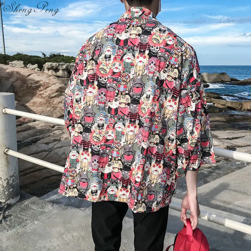 Японские кимоно для мужчин кардиган рубашка блузка юката мужчин haori obi одежда самураев мужской кимоно кардиган G006