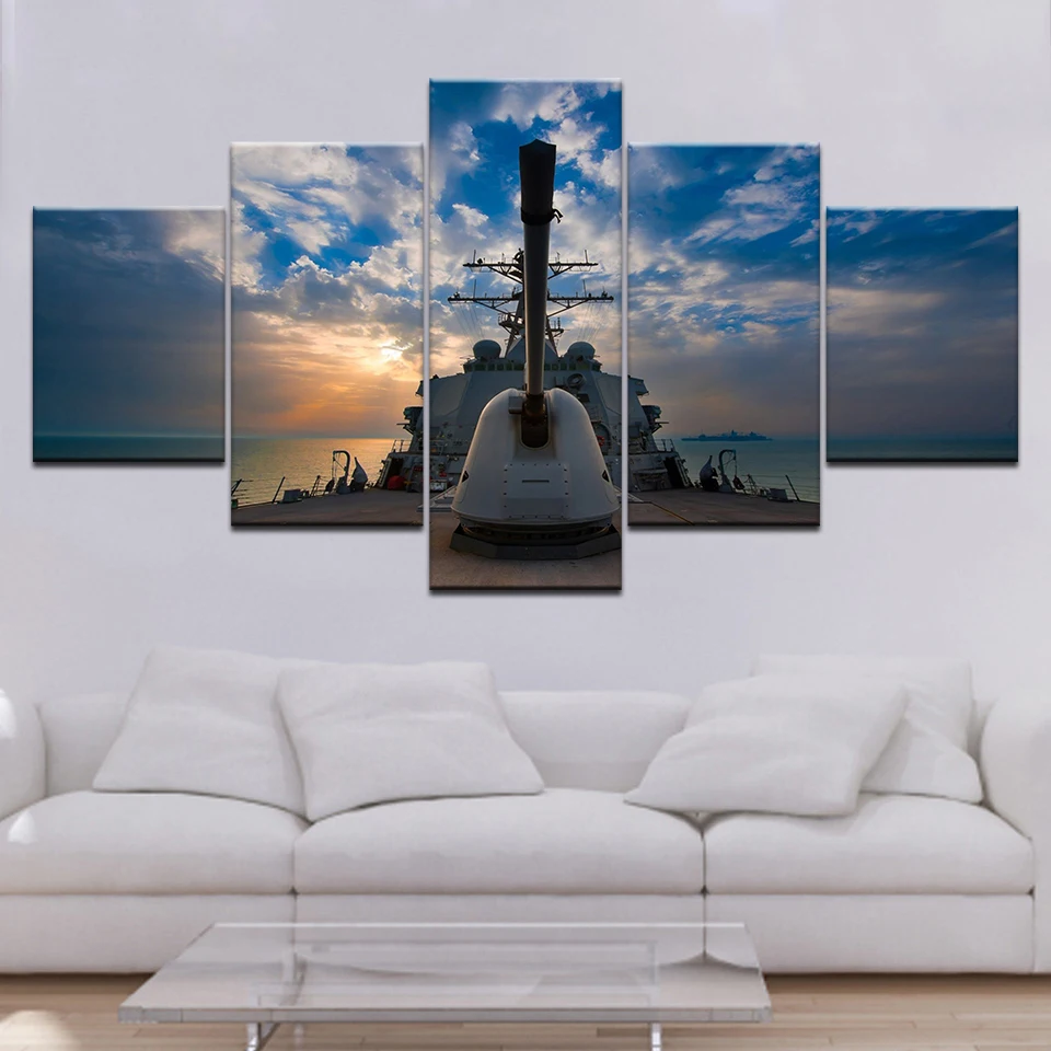 Темно-синие 5 шт обои современный модульный художественный плакат на холсте