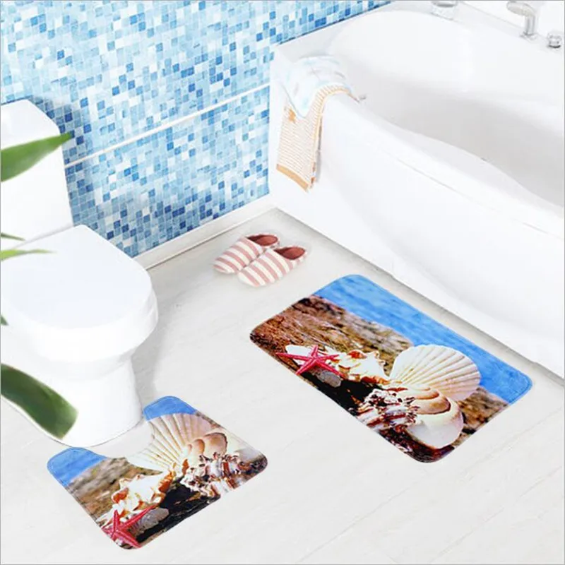 

2 шт., фланелевые впитывающие противоскользящие напольные коврики для ванной комнаты