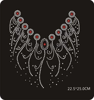 2pclot neckline patch hot fix rhinestone transfers iron on crystal transfers design iron on transfer for shirt coat bag