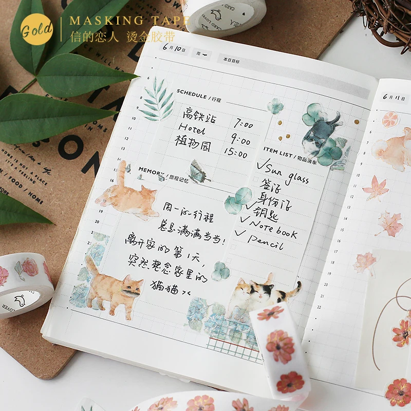 Плюшевая лесная серия Kawaii Planner Guide декоративная бумажная малярная лента школьные