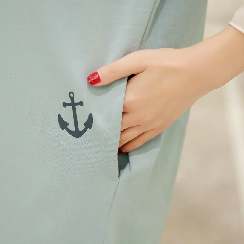 Летние хлопковые платья для беременных Одежда женщин модное милое платье