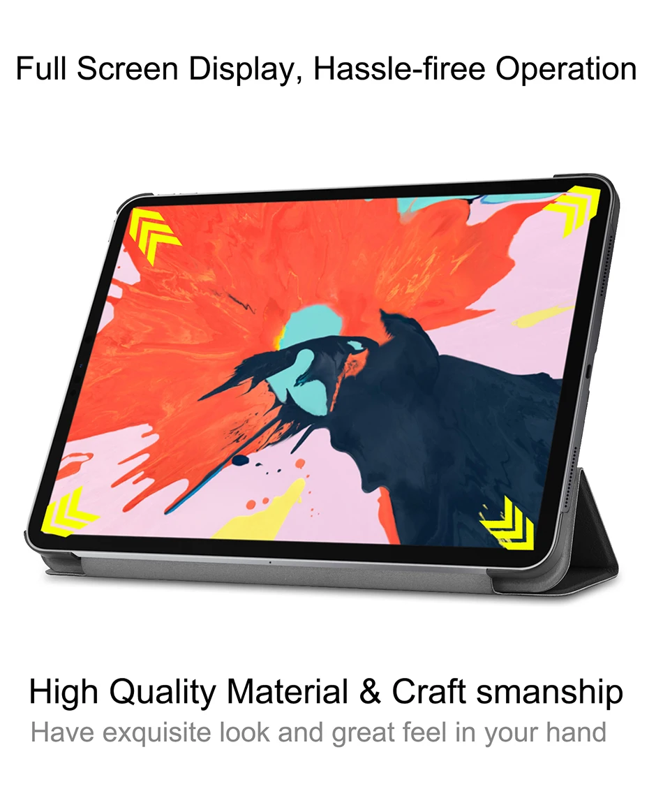 MTT для iPad Pro 12,9 дюйма Чехол выпуска из искусственной кожи Магнитный Флип трехслойный Стенд чехол для планшета умный чехол Авто спящий режим