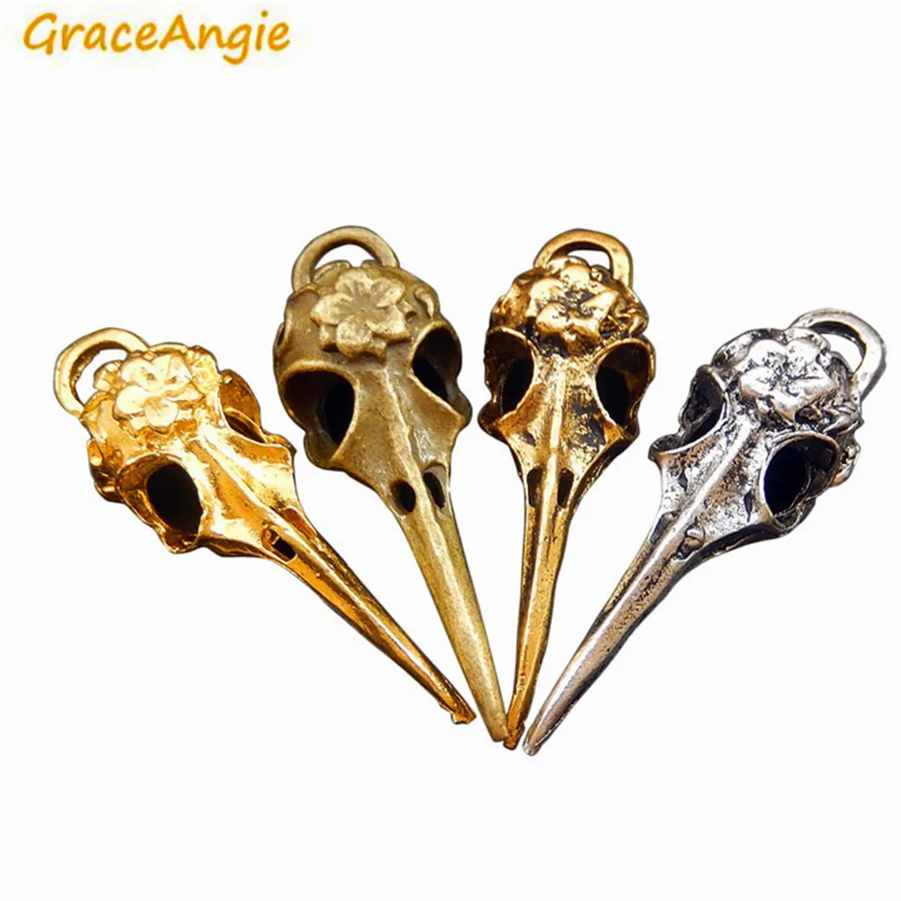 4 шт. подвеска в виде черепа головы птицы|charms antique bronze|charms antiquemini charms |