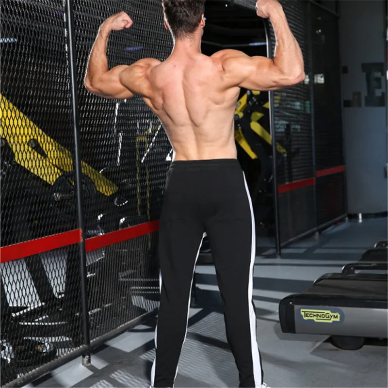 GYKZ, хлопковые мужские спортивные штаны для бега,, новые осенние мужские спортивные штаны с принтом, с боковыми полосками, карманами, на молнии